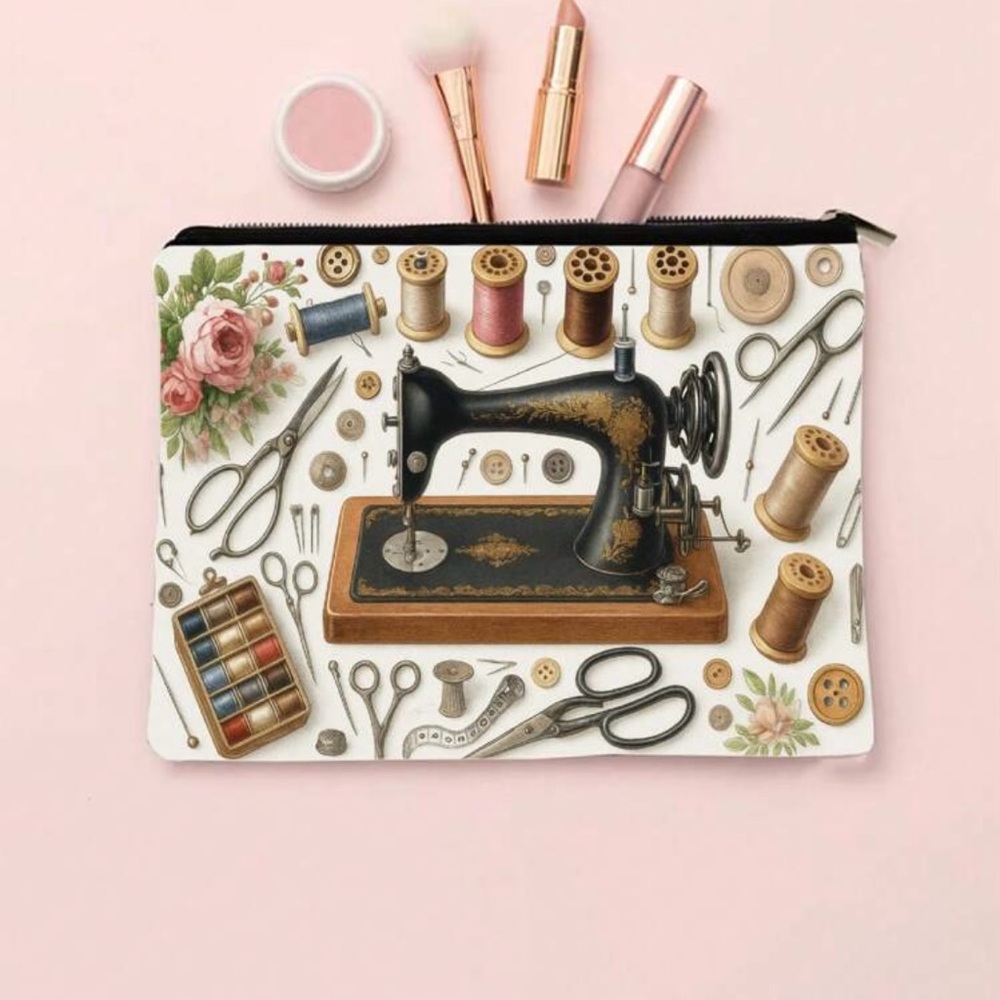 Vintage Sewing Machine Cosmetic Pouch
BRAND NEW NO TAGS